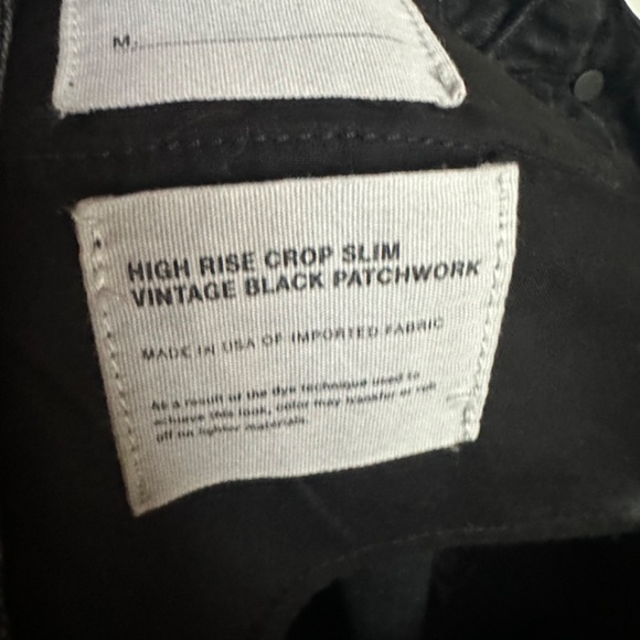 Helmut Lang High Rise Crop Slim Vintage Black Patchwork Jeans - Picture 7 of 11